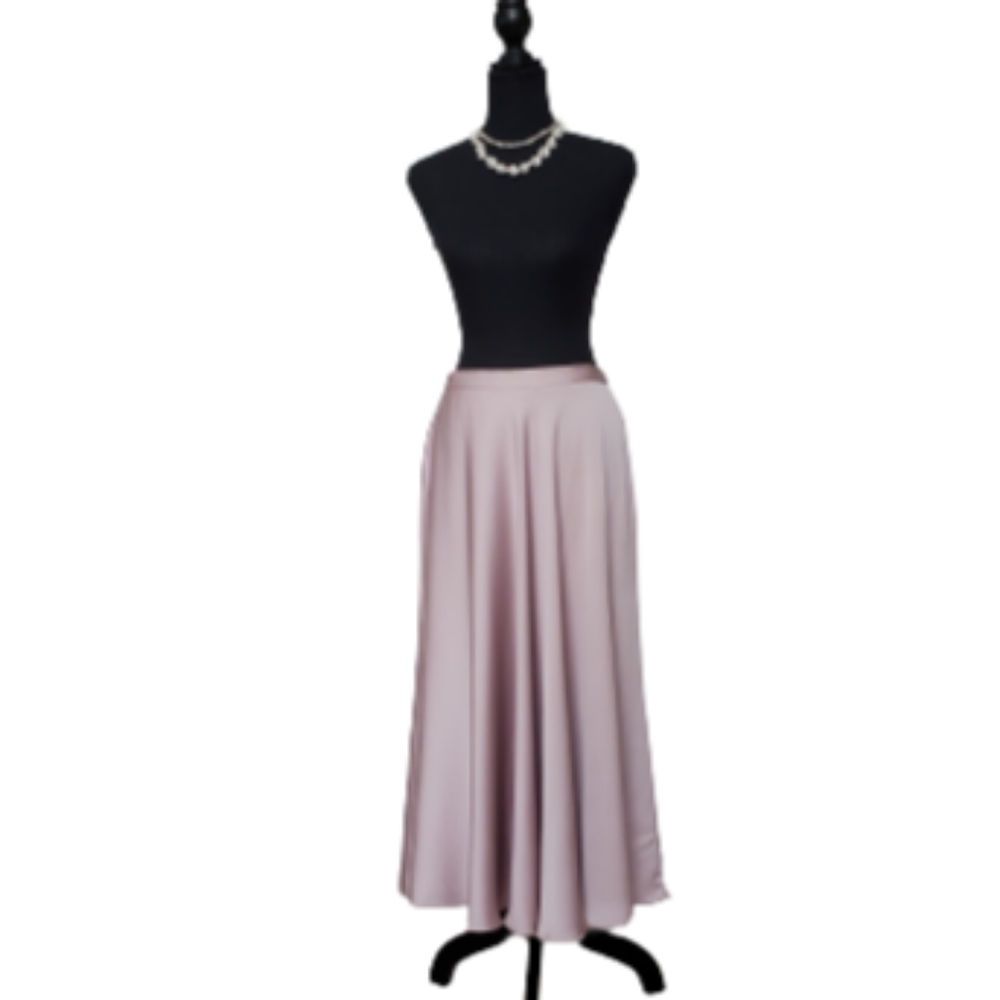 JACQUES VERT SOFT FLOWY BEIGE LONG SKIRT (SIZE 8)